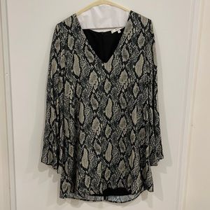 Lavender Brown Long Sleeve Mini Dress